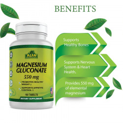 ALFA Magnesium Gluconate 550 Mg 100 Tabs