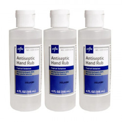 Antiseptic Hand Rub 4 Oz. Flip Top Bottle, 80% Ethyl Alcohol "3-PACK"