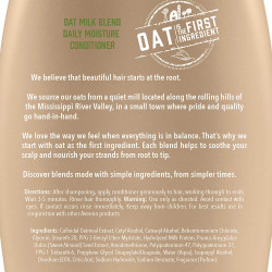 Aveeno Farm-Fresh Oat Milk Sulfate-Free Conditioner with Colloidal Oatmeal & Almond Milk, Scalp Soothing & Moisturizing Daily Conditioner for All Hair Types, Paraben & Dye-Free, 12 Fl Oz