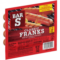 Bar S Franks Made with Chicken & Pork, 12 Oz.