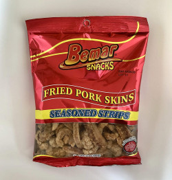 Bemar Snacks Fried Pork Skins Tiras Sazonadas 24 Bolsas/3oz Por Bolsa