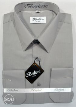 Berlioni Mens Shirt With Tye Light Grey Color