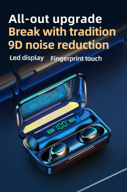 Best Earbuds Noise Cancelling With Bass F9-5 TWS 5.0 Wireless Earbuds Bluetooth Headphones Digital LED Display Headset Touch Button