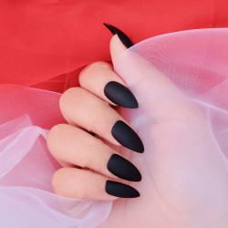 Black | Fake Matted Nails