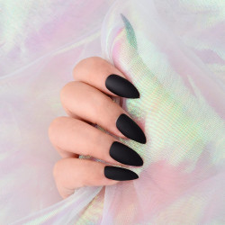 Black | Fake Matted Nails