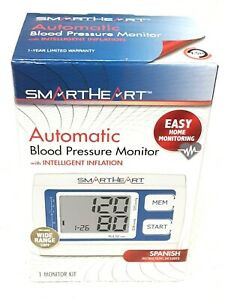 Blood Pressure Monitor By Smart Heart, Arm Monitor, Model # 01-539 Eng & Spanish