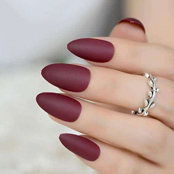 Burgundy NaIls | Matted & Fake