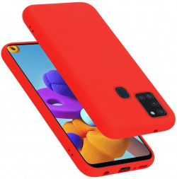 Cadorabo Case Compatible With Samsung Galaxy A21s In Liquid RED - Shockproof And Scratch Resistant TPU Silicone Cover - Ultra Slim Protective Gel Shell Bumper Back Skin