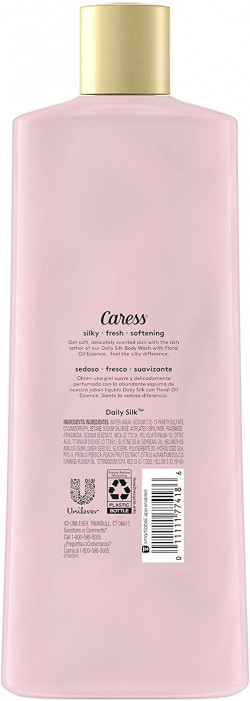 Caress Hydrating Body Wash For Noticeably Soft Skin Daily Silk With Silk Extract & Floral Oil Essence 18 oz