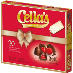 Cella's Milk Chocolate Covered Cherries Christmas Gift Box 10 Oz, 20 Ct