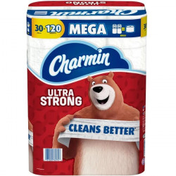 Charmin Ultra Strong Toilet Paper, 12 Mega Rolls = 48 Regular Rolls, 3432 Sheets