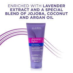 Clairol Professional Shimmer Lights Violet Toning Mask, Deep Conditions with Coconut, Jojoba & Argan Oil