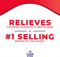 Clear Eyes Redness Eye Relief Eye Drops, Relieves Redness & Calms Irritation, 0.5 Fl Oz