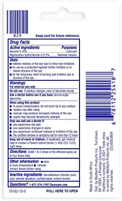 Clear Eyes Redness Eye Relief Eye Drops, Relieves Redness & Calms Irritation, 0.5 Fl Oz