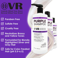 Cocohoney VR Color Enhancing Purple Shampoo for Blonde, Highlighted, Silver and Gray Hair | Neutralizes Yellow and Brassy Tones | Safe for Color-Treated Hair (32 Oz. (1000 Ml.))