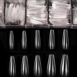 Ballerina Natural/Transparent Coffin Fake Nails (Bag/100pcs)