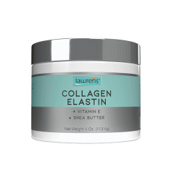 Collagen Elastin Cream With Antioxidant Vitamin E & Shea Butter By Lawrens Cosmetics - Hydration - Firmness - Elasticity - 4 Oz