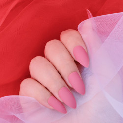 Coral Fake Matted Nails