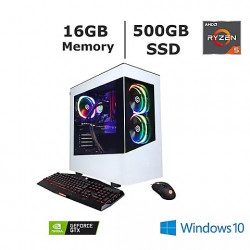 CyberPowerPC Liquid Cool SLC3900BJ Gaming Computer, AMD Ryzen 5 5600X Processor, 16GB Memory, 500GB SSD