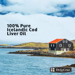 De La Cruz Cod Liver Oil Liquid - Pure Wild-Caught Icelandic Fish Oil 4 FL OZ (118 ml)