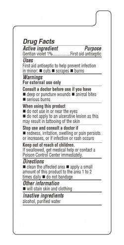 De la Cruz Gentian Violet - Violeta de Genciana - Tincture of Violet 1% First Aid Antiseptic, 1 FL OZ