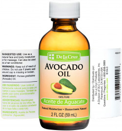 De La Cruz Pure Avocado Oil, Non-GMO, Hexane-Free, Expeller-Pressed, Bottled in USA 2 FL. OZ.