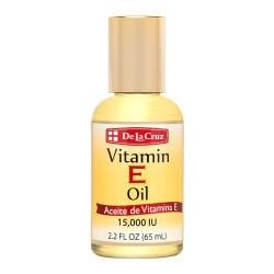 De La Cruz Vitamin E Oil For Skin, Face And Body 15,000 IU - No Preservatives, Artificial Colors Or Fragrances, Made In USA 2.2 FL. OZ.