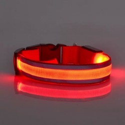 Glow Led Light Dog Collars: RED Color