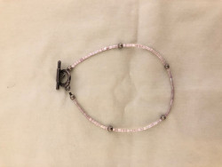 Pink Color Stripe Anklet