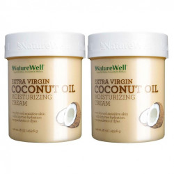 Naturewell Extra Virgin Coconut Oil Moisturizing Cream, 2 Pack