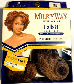 Fabulous 8" Series 100% Human Hair By Milky Way, Style Tinkerbell, #30 Auburn