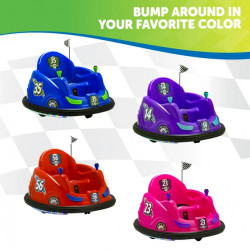 Flybar 6V Bumper Car, Battery Powered Ride On, Fun LED Lights, Includes Charger