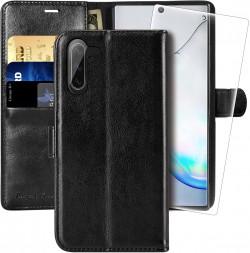 Galaxy Note 10 Wallet Case, 6.3 Inch,MONASAY [Included Screen Protector][RFID Blocking] Flip Folio Leather Cell Phone Cover With Credit Card...