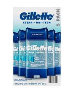 Gillette Clear Gel Men's Antiperspirant Deodorant, Wild Rain, 3.8 oz,