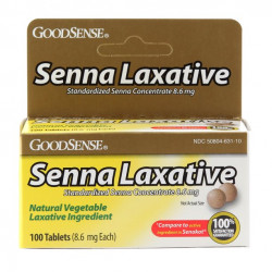 GoodSense® Senna Laxative Tablets, Standardized Senna Concentrate 8.6 Mg, Natural Vegetable Laxative Ingredient, 100/each Count