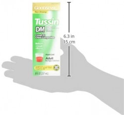 GoodSense Tussin Cough Syrup DM, Cough Suppressant and Expectorant, Wild Cherry Flavor, 8 Ounces