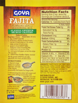 Goya Foods Fajita Seasoning Mix, 1.25 Ounce