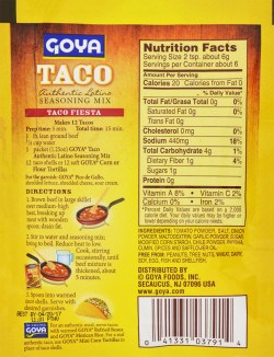 Goya Foods Taco Seasoning Mix, 1.25 Ounce