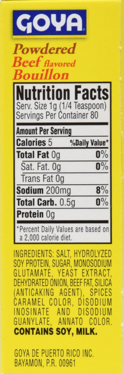 Goya Powdered Beef Bouillion, 2.82 Ounce