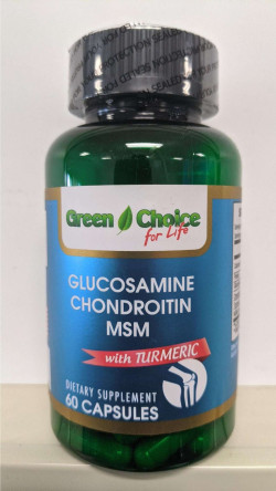 Green Choice For Life Glucosamine Chondroitin MSM With Turmeric Dietary Supplement 60 Capsules