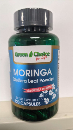 Green Choice For Life MORINGA Oleifera Leaf Powder With GRAVIOLA And ANAMU Dietary Supplement 120 Capsules