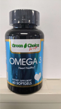 Green Choice For Life OMEGA 3 Heart Healthy Dietary Supplement 60 Softgels