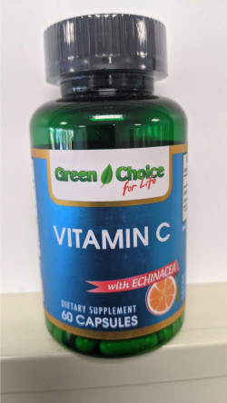 Green Choice For Life Vitamin C With Echinacea Dietary Supplement 60 Capsules