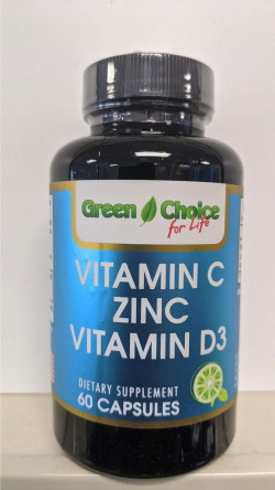 Green Choice For Life Vitamin C Zing Vitamin D3 Dietary Supplement 60 Capsules