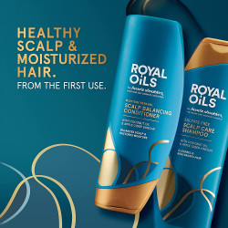 Head & Shoulders Royal Oils Sulfate-Free Anti-Dandruff Scalp Care Shampoo and Moisture Renewal Conditioner for Curly and Coily Hair, with Coconut Oil and Apple Cider Vinegar, 12.8 Fl Oz & 13.5 Fl Oz