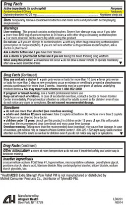 Health A2Z, Extra Strength Pain Relief PM,24 Tablets, Comparte to Tylenol PM Active Ingredient