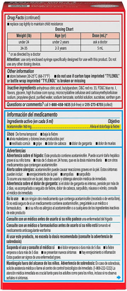 Infants' Tylenol Pain Reliever+Fever Reducer Liquid - Acetaminophen - Grape