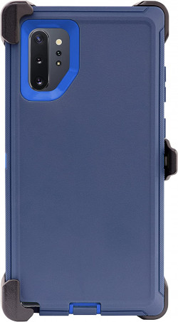 Inficase Protective Holster Case For Samsung Galaxy Note 10 Plus, Heavy-Duty Hybrid Cover With Belt-Clip Holder/Kickstand, Military Grade Shockproof Armor Drop-Proof Rugged Protection | Navy/Blue