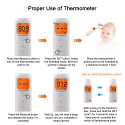 Infrared Forehead Thermometer, Non-Contact Digital Forehead Thermometer with LCD Display,Fever Alarm, Memory Function Brand
