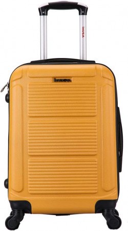InUSA Pilot 20 Inch Hardside Carry-On Spinner Luggage with Ergonomic Handles, Travel Suitcase with Four Spinner Wheels and Studs, Mustard
